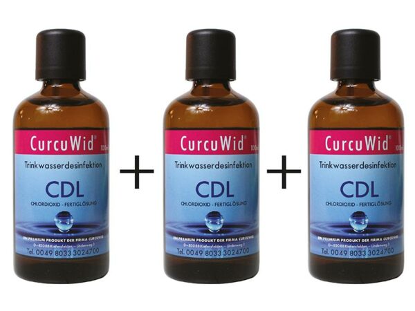 3 x 100ml CurcuWid CDL / CDS Chlordioxid Fertiglösung 0,3 % mit Tropfer