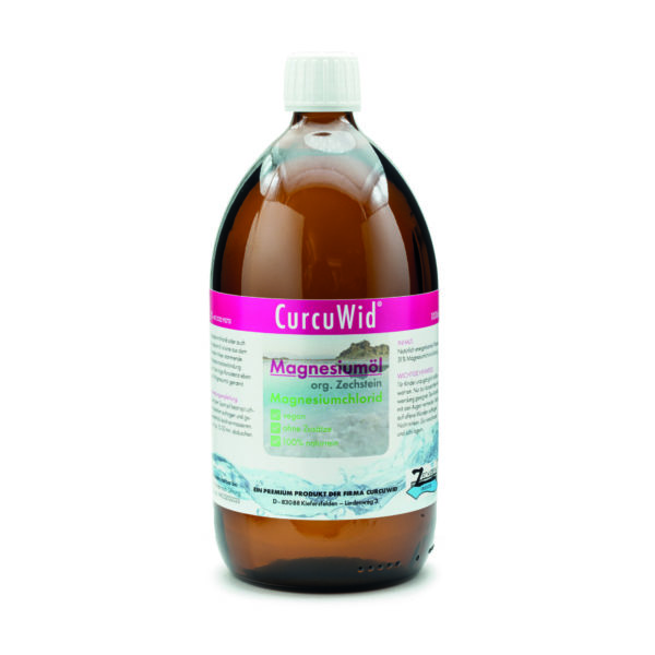 Magnesiumöl Magnesiumchlorid 31% MGCI2 zur transdermalen Anwendung 1000ml mit Sprühflasche 100ml Zechstein Inside