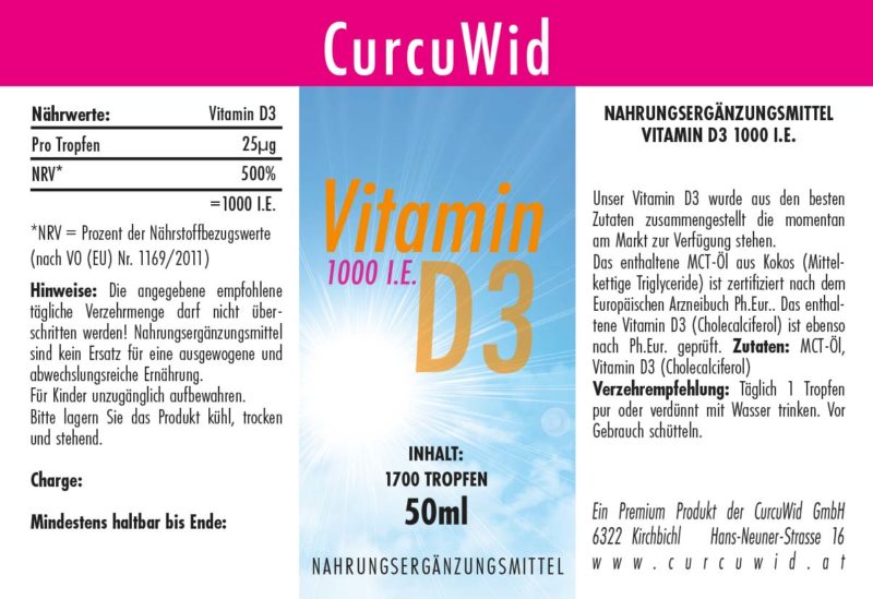 Vitamin D3 / Laborgeprüft / 1000 I.E. pro Tropfen/Ph.Eur. / 50ml / Miron Glas mit Glaspipette – Bild 3