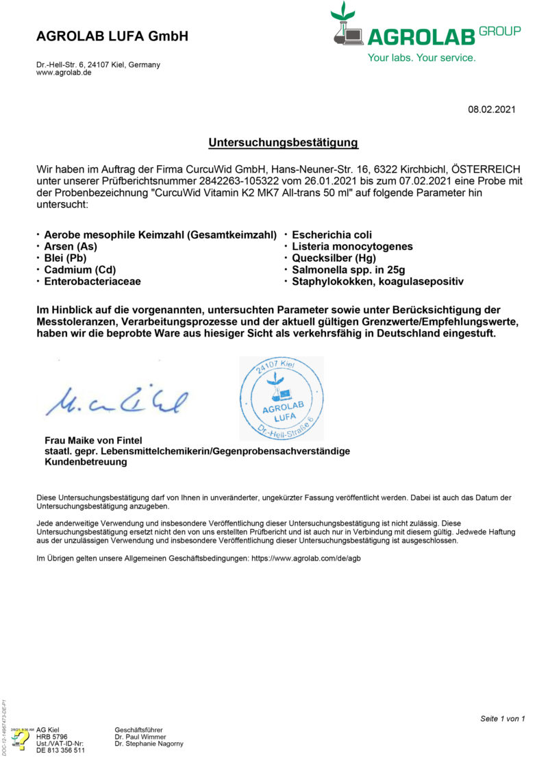 Vitamin K2 MK7 All-Trans / Laborgeprüft/Ph.Eur. / 50ml / Miron Glas mit Glaspipette – Bild 3