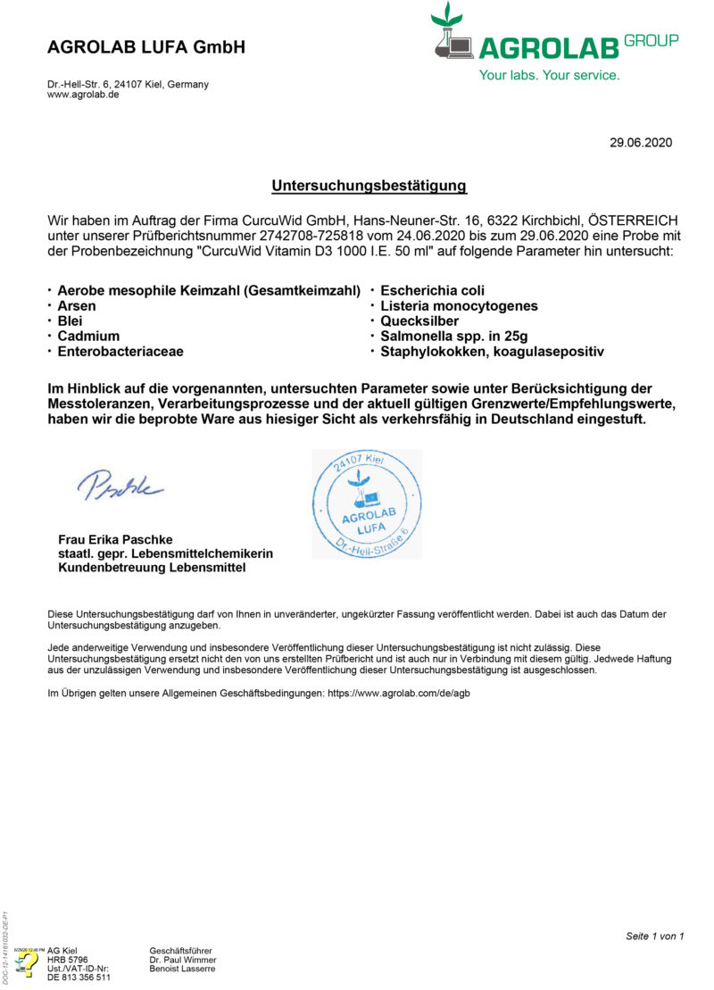 Vitamin D3 / Laborgeprüft / 1000 I.E. pro Tropfen/Ph.Eur. / 50ml / Miron Glas mit Glaspipette – Bild 2