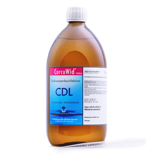 CurcuWid CDL / CDS Chlordioxid Fertiglösung 0,3% 1000ml mit HDPE Pipette