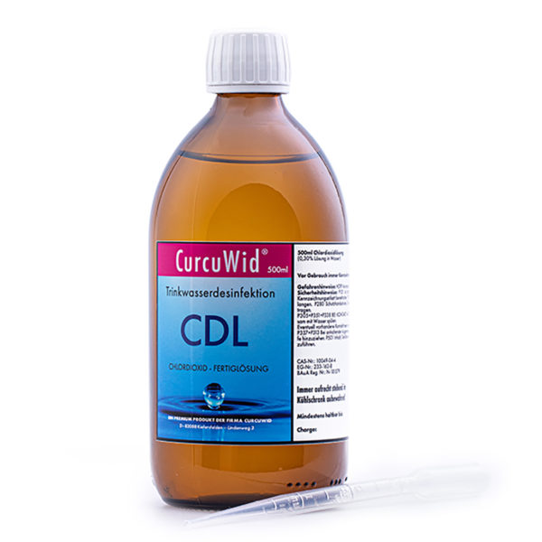 CurcuWid CDL / CDS Chlordioxid Fertiglösung 0,3% 500ml mit HDPE Pipette